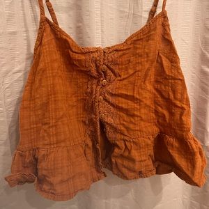 Burnt orange crop top!! Perfect for summer:)
